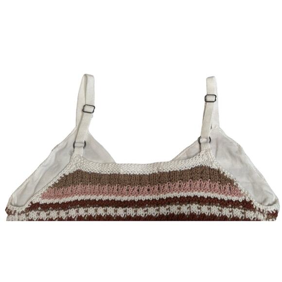 Hollister Y2K Crochet Striped Crop Top Tank and White Mini Skirt Set Boho Sz S - Picture 8 of 10